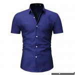 Mens Short Sleeve Shirts Casual Formal Slim Fit Shirt Top Blue B07QHY47LL